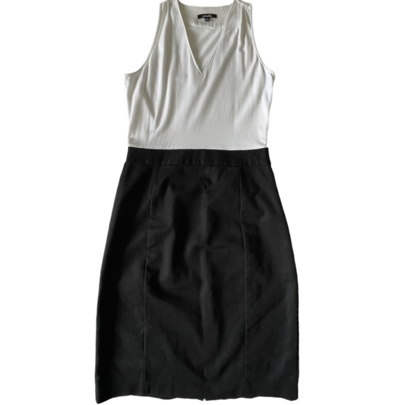 Rafaella Dresses & Skirts - #24 Rafaella Colorblock V-neck Black & White Sleeveless Midi Dress Size 8